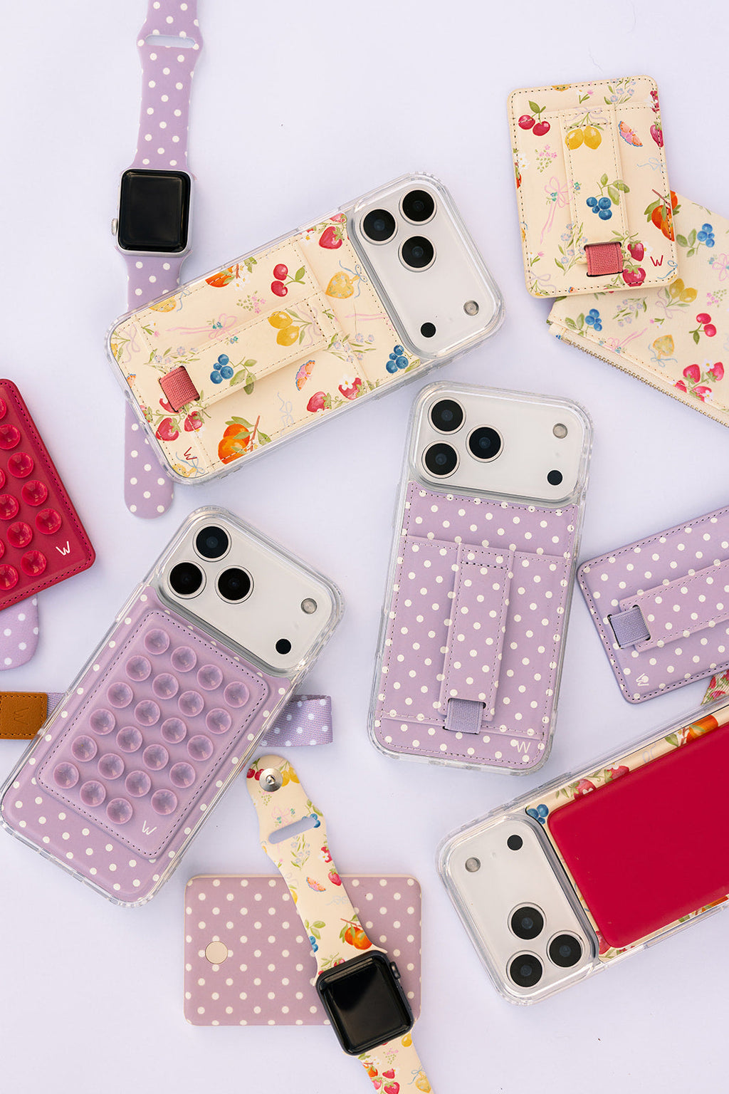 LEATHER CC IPHONE CASE WITH CRAD HOLDER PINK