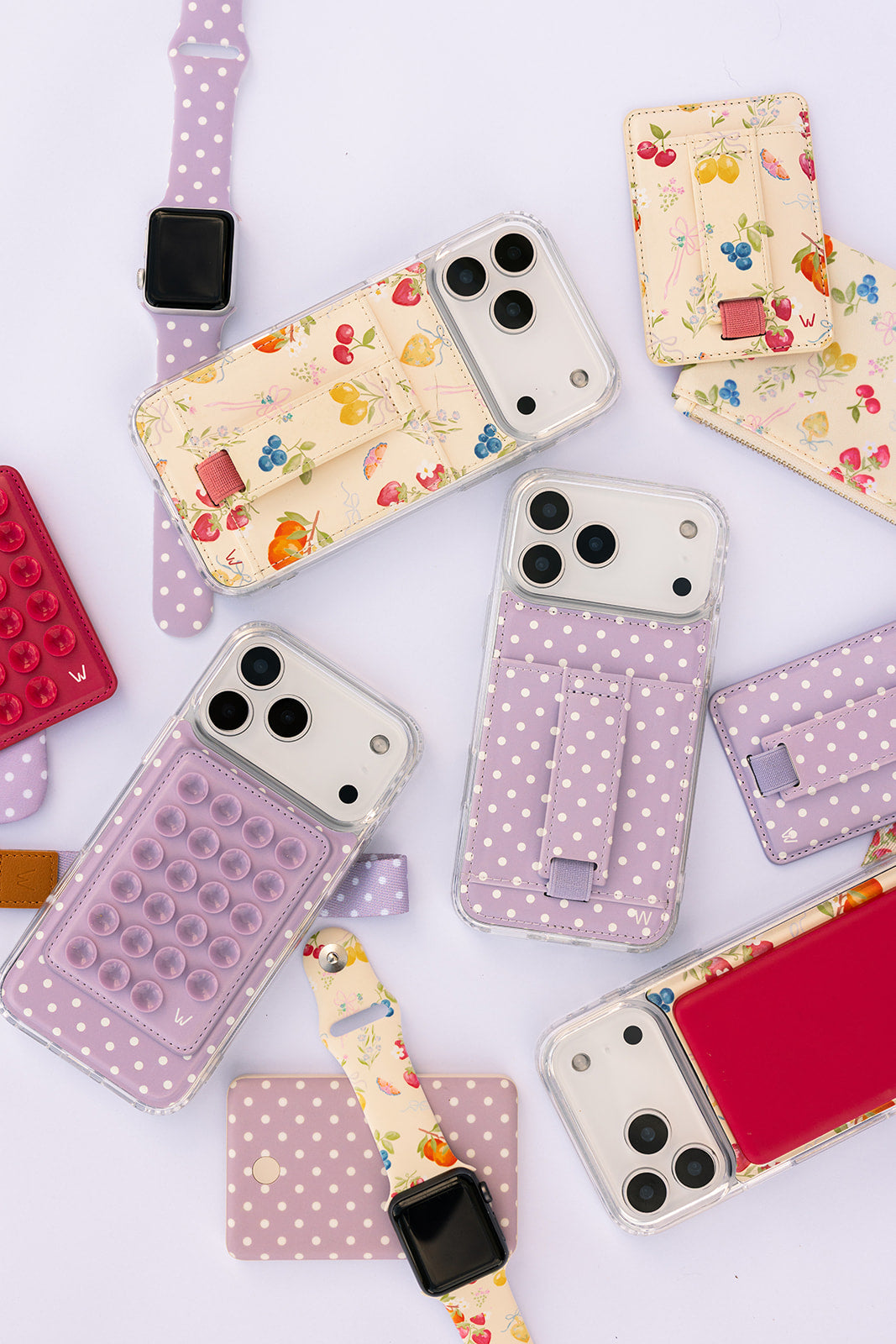 LEATHER CC IPHONE CASE WITH CRAD HOLDER PINK