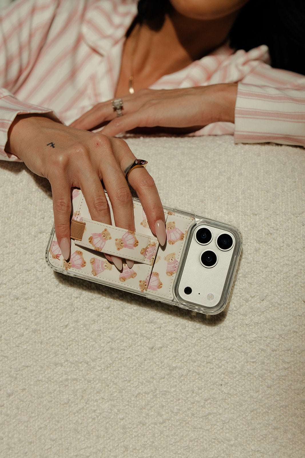 LEATHER SERPENTINE PR PHONE CASE WITH CARD HOLDER