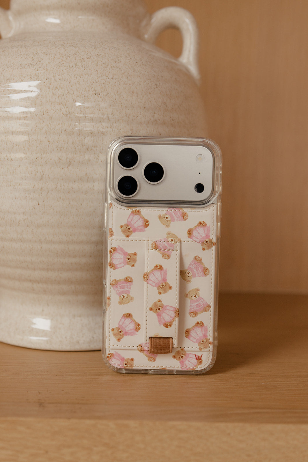 LEATHER SERPENTINE PR PHONE CASE WITH CARD HOLDER