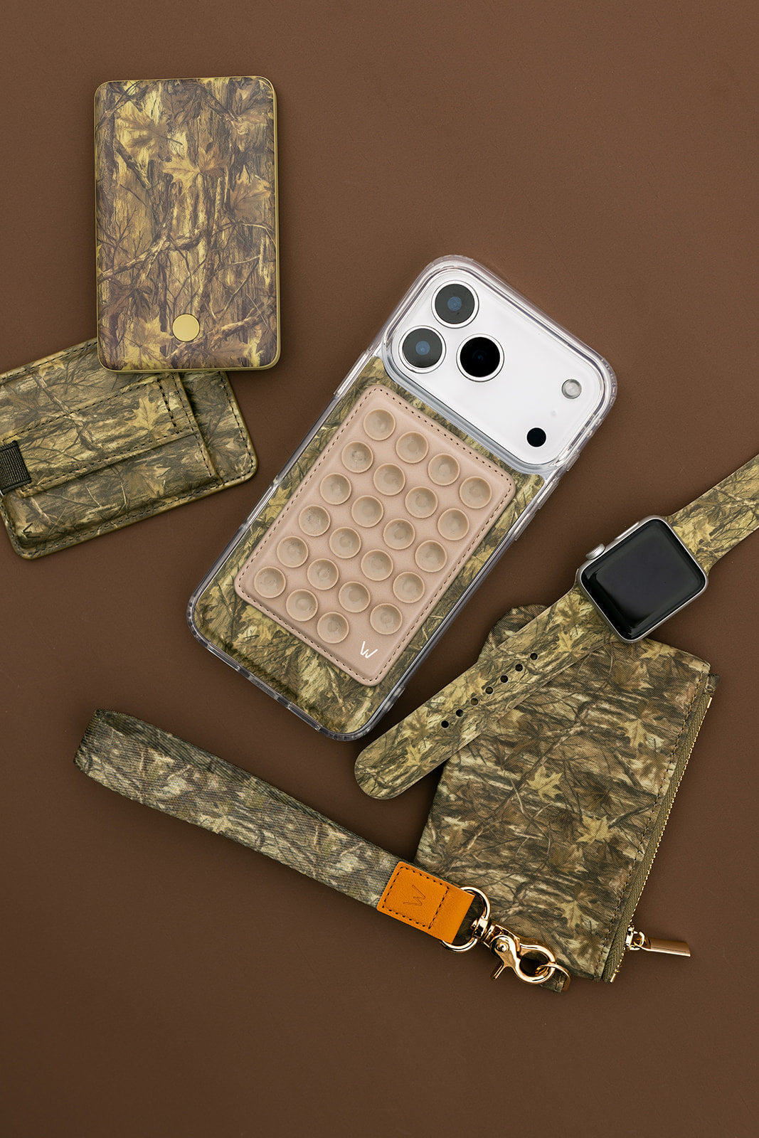 LEATHER SERPENTINE PR PHONE CASE WITH CARD HOLDER