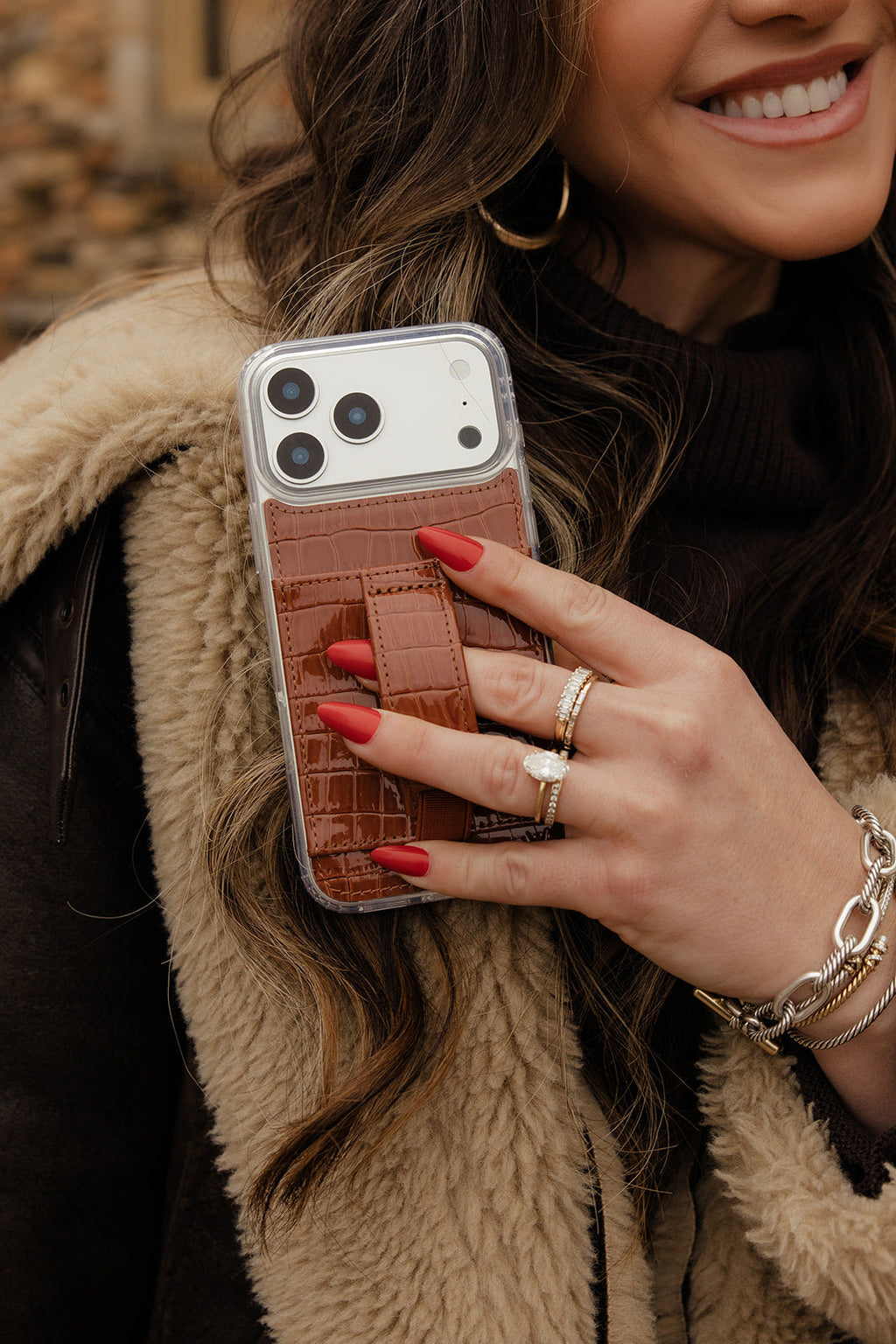 GG IPHONE IPHONE CASE WITH HOLDER BLACK GG IPHONE