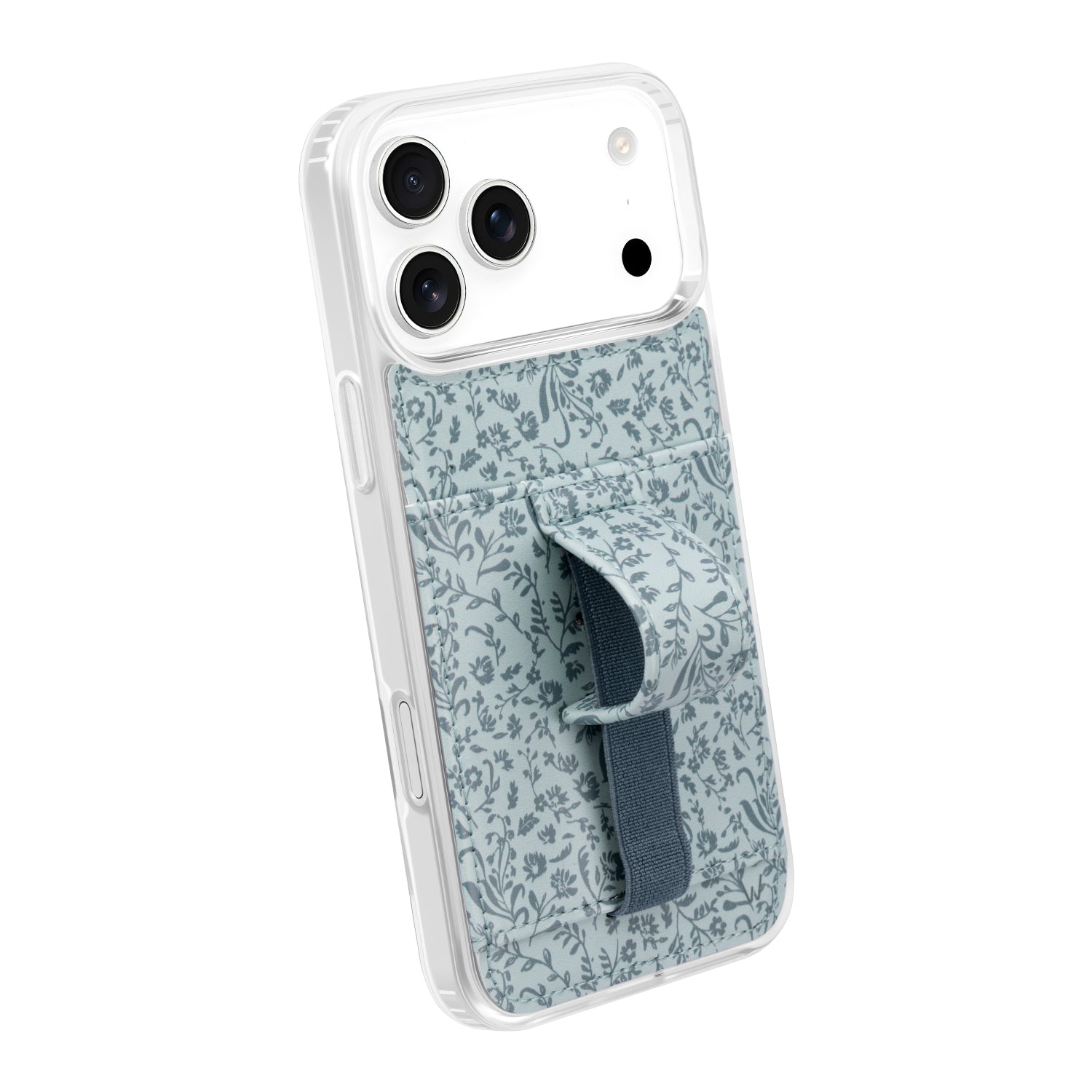LEATHER MONOGRAM CL IPHONE CASE WITH CARD HOLDER AND STRAP BIG PRINTING
