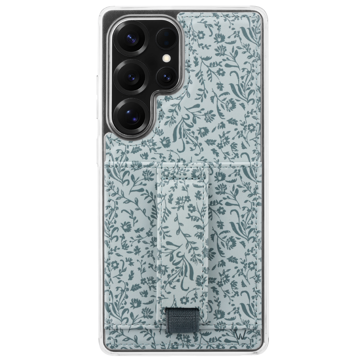 LEATHER MONOGRAM CL IPHONE CASE WITH CARD HOLDER AND STRAP BIG PRINTING