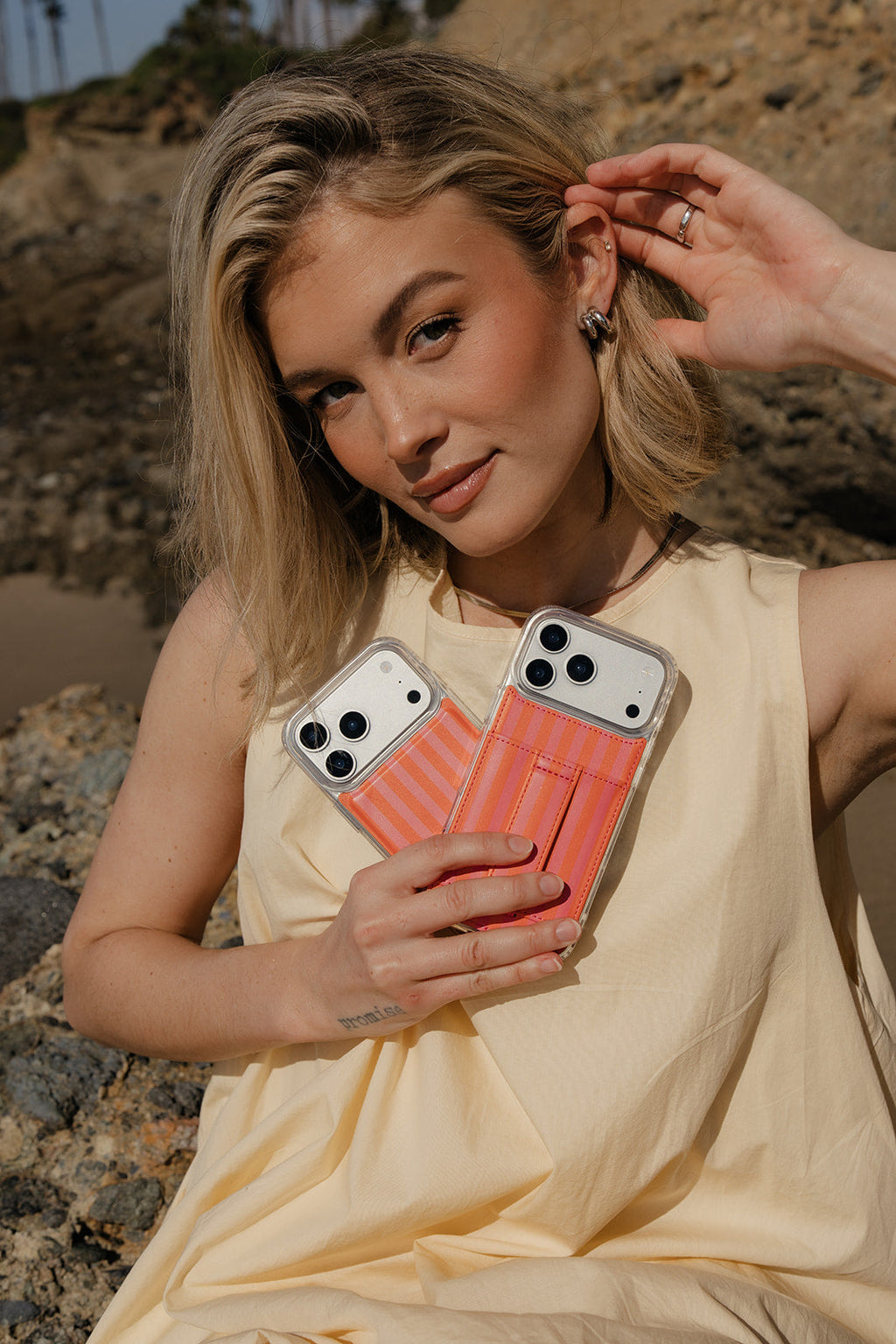 LEATHER PR PHONE CASE FOR IPHONE SILVER