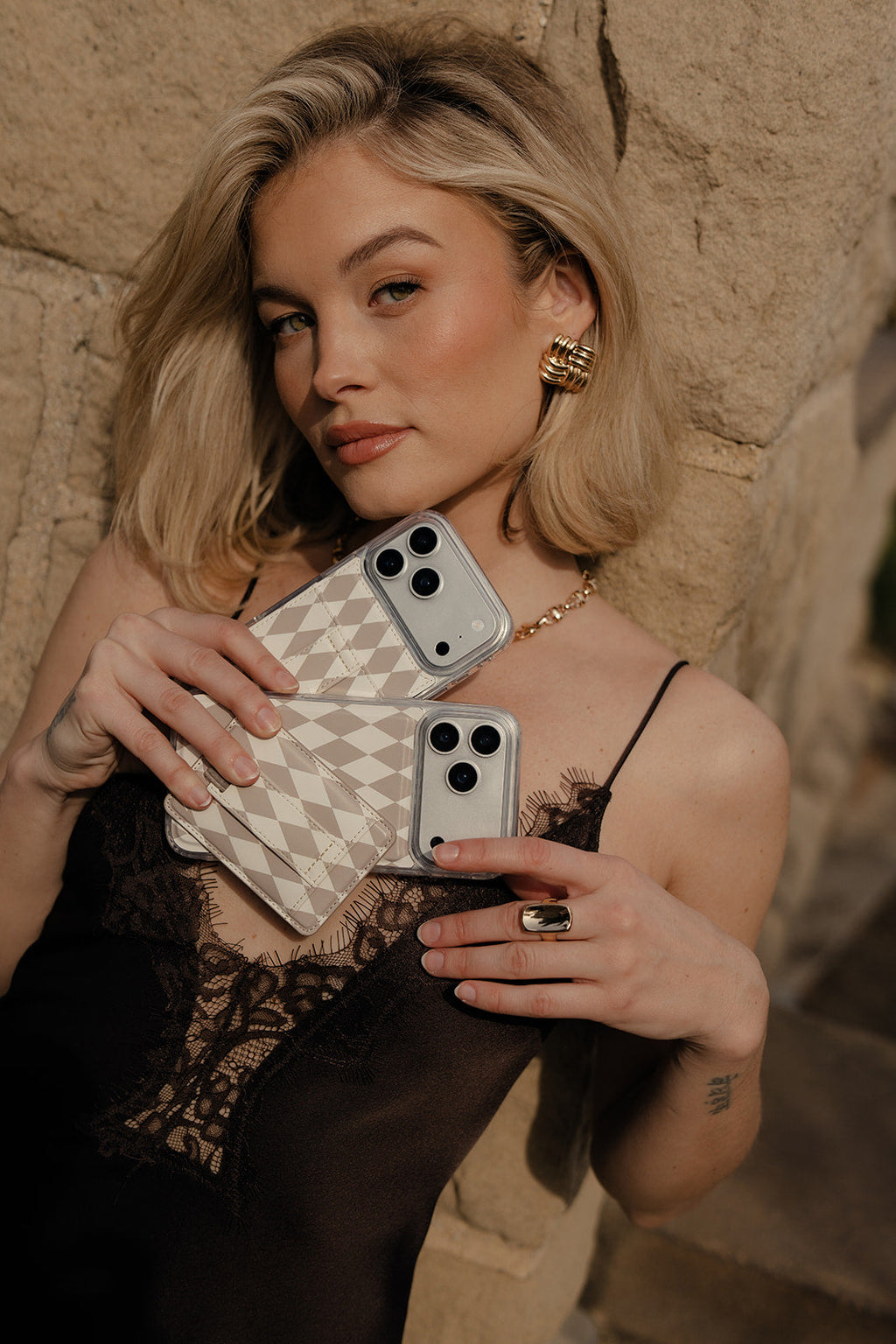 LEATHER PR PHONE CASE FOR IPHONE BLACK