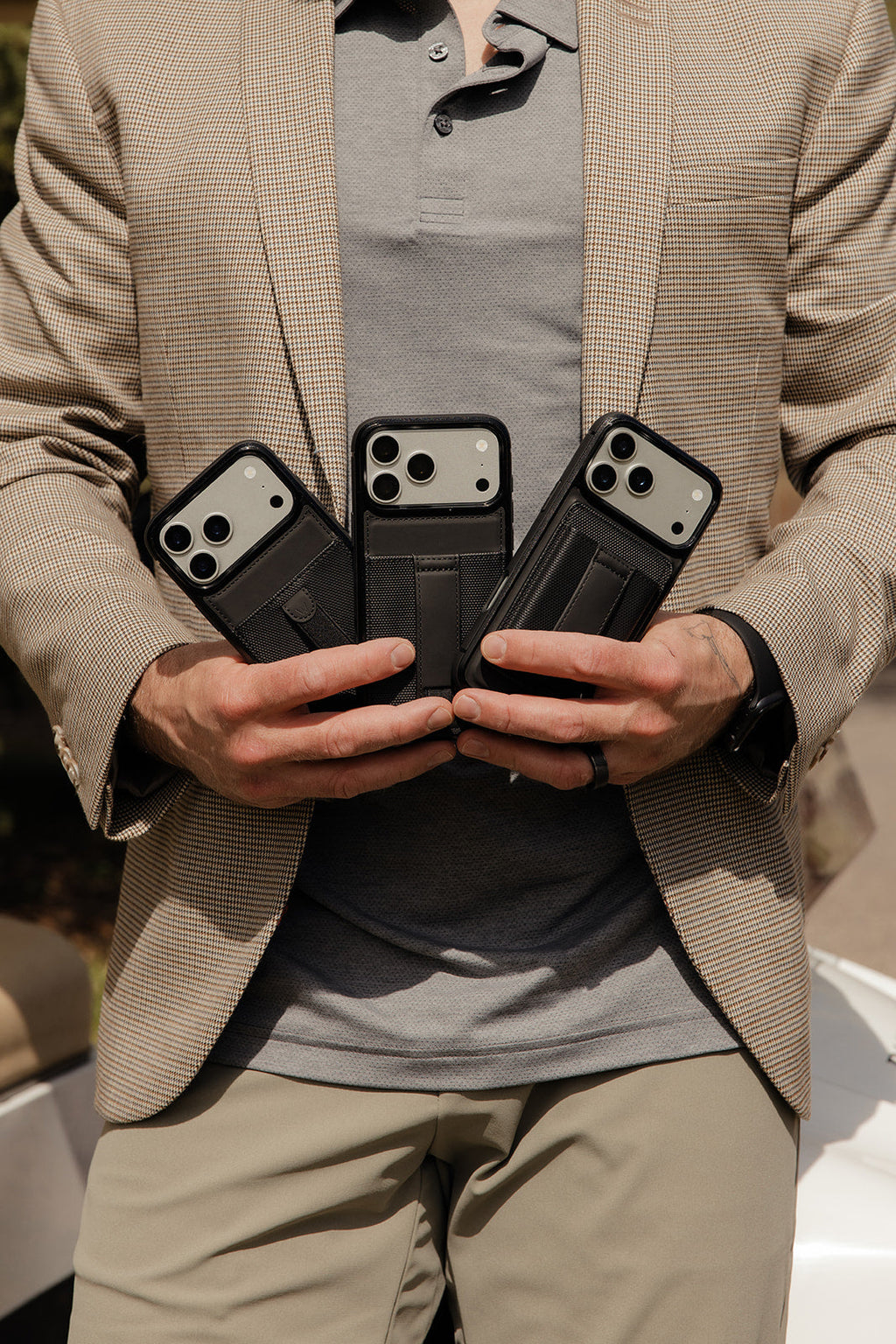 LEATHER SERPENTINE PR PHONE CASE WITH CARD HOLDER